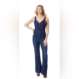 JESSICA SIMPSON Sleeveless Blue Flame Denim Jumpsuit. 27. NWT. RETAIL 99.50